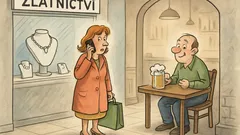 Vtip: Manželka volá muži v obchodním centru…