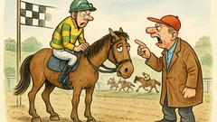 Vtip: Dostihový jezdec konečně dojede do cíle