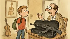 Vtip: Přijde Pepíček do hudební školy...