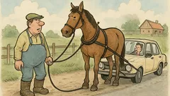 Vtip: Chlapovi se porouchalo auto u farmy