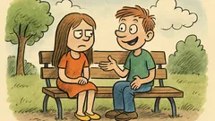 Vtip: Sedí dívka a chlapec na lavičce...