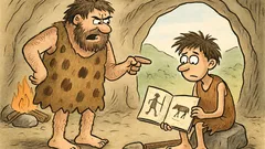 Vtip: Otec v pravěku říká synovi...