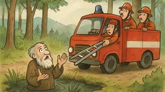 Vtip: Jde věřící pán lesem a...