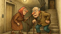 Vtip: Babička a dědeček, výtah nejede...