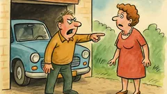 Vtip: Chlapík couvá z garáže, když...