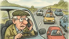 Vtip: Starší pán jede po dálnici, když…