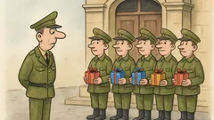 Vtip: Velitel roty říká vojákům...