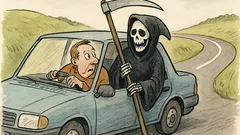 Vtip: Muž zastaví stopující Smrtku...