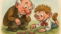 Vtip: Taťuldo, jak poznáš žížalí hlavu?