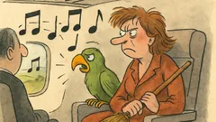 Vtip: Paní letí s papouškem letadlem…