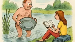 Vtip: Muž vyleze z rybníka s lavorem