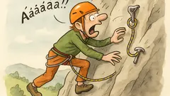Vtip: Leze horolezec po skále, skoba mluví...