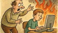 Vtip: Otec a syn sedí u počítače...