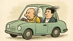 Vtip: Jede plešatý a beznohý v autě