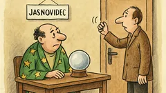 Vtip: U jasnovidce. Já: Ťuk, ťuk...