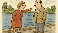 Vtip: Manželka se ptá, spadneš do řeky?