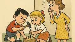 Vtip: „Pepíčku, co to děláš?“ – „Zatloukám hřebík…“