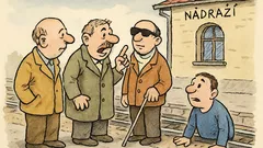 Vtip: Čtyři kamarádi stojí u nádraží