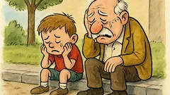 Vtip: Malý chlapec pláče na obrubníku...