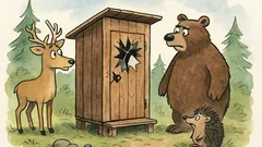 Vtip: V lese stála nová kadibudka...