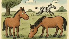 Vtip: Dva koně na louce zahlédnou zebru