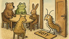 Vtip: Zvířata mají schůzi. Ke konci přijde stonožka